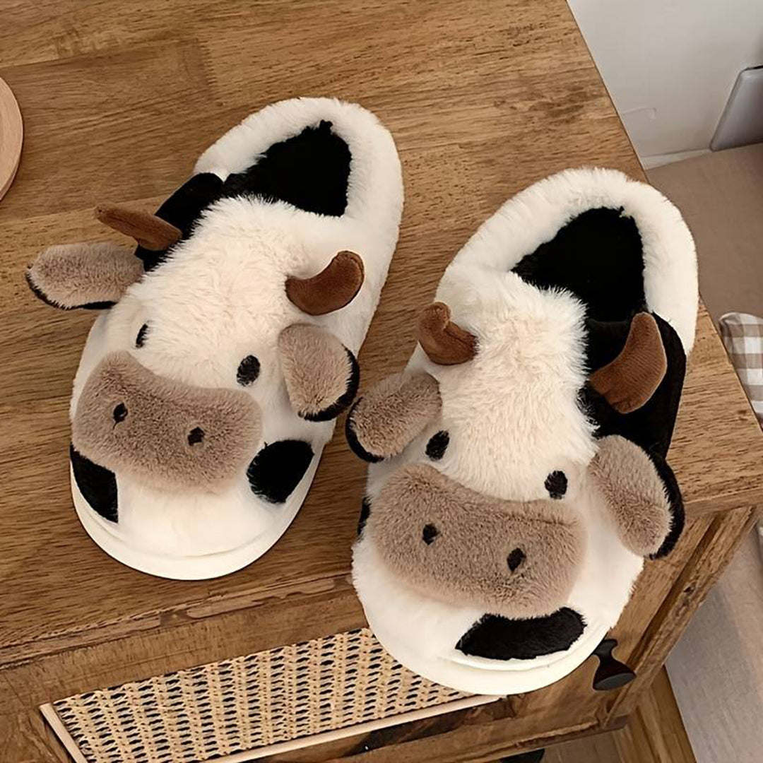 NICOLE - Warm cow slippers