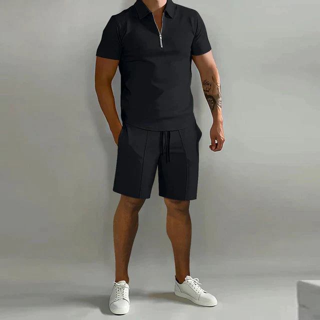 Lorenzo Two Piece Set | Luxury Polo and Shorts Summer Set for Men