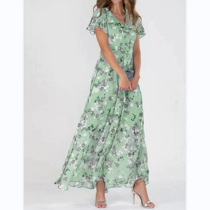 Kenna - Long dress with short sleeves and floral print--🔥Save 50% off