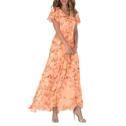 Kenna - Long dress with short sleeves and floral print--🔥Save 50% off