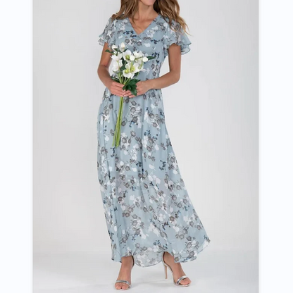 Kenna - Long dress with short sleeves and floral print--🔥Save 50% off