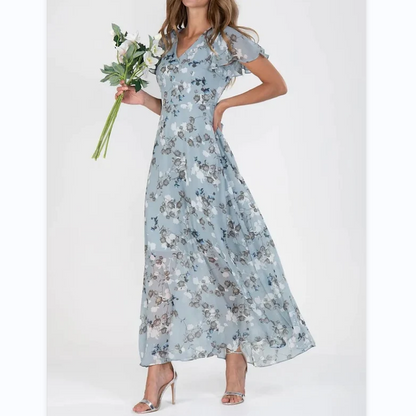 Kenna - Long dress with short sleeves and floral print--🔥Save 50% off